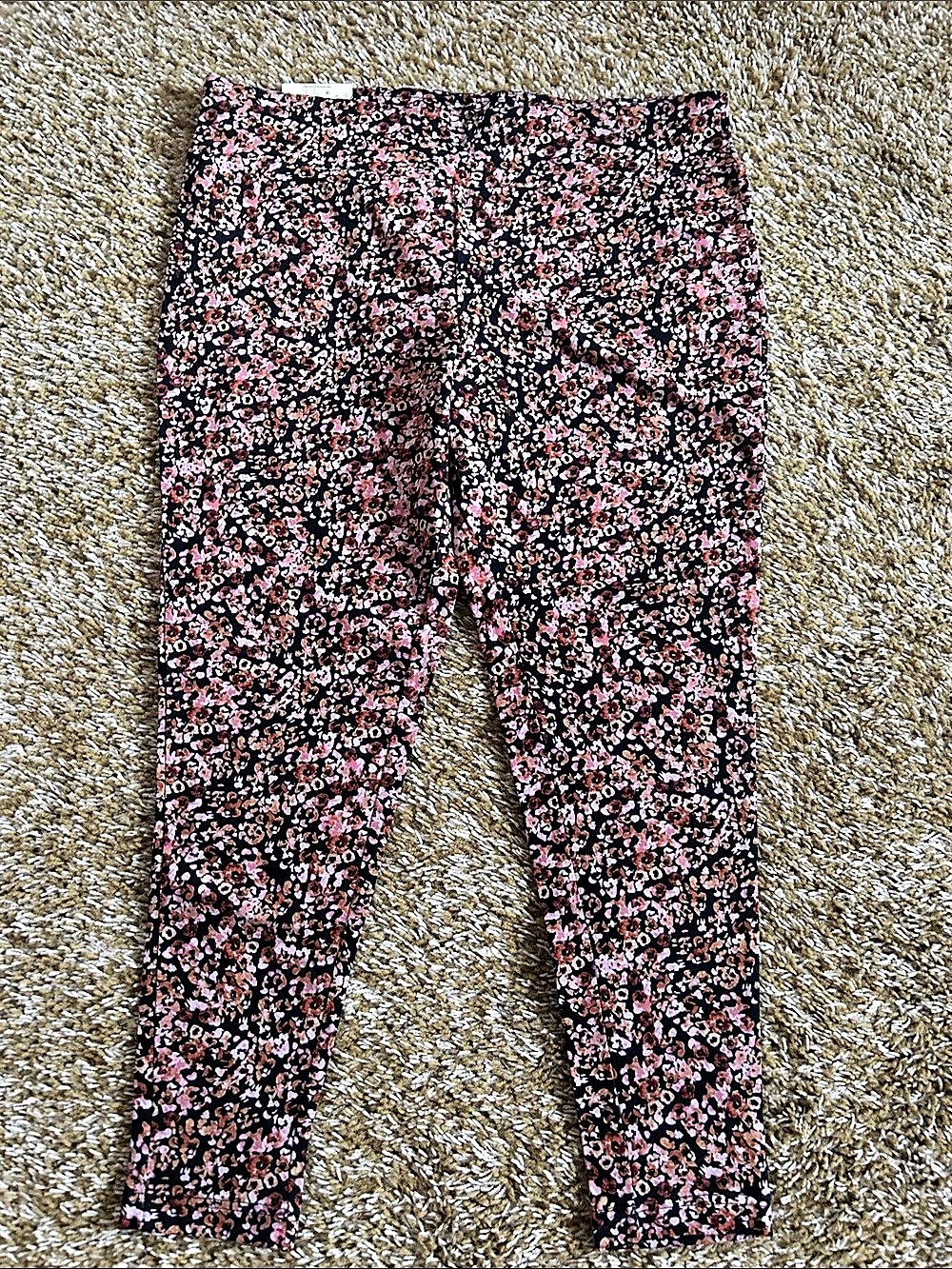Terra & Sky High Rise Fitted TS Legging Floral Black & Pink Size 1X